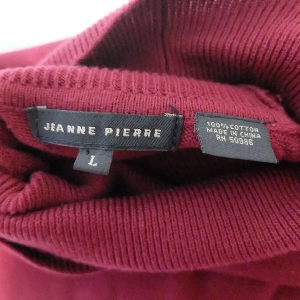 Jeanne Pierre Dark Crimson Long Sleeve Turtleneck Size Large